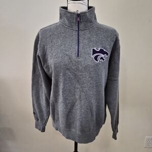Men's Gray Zip-Up Sweater with Logo